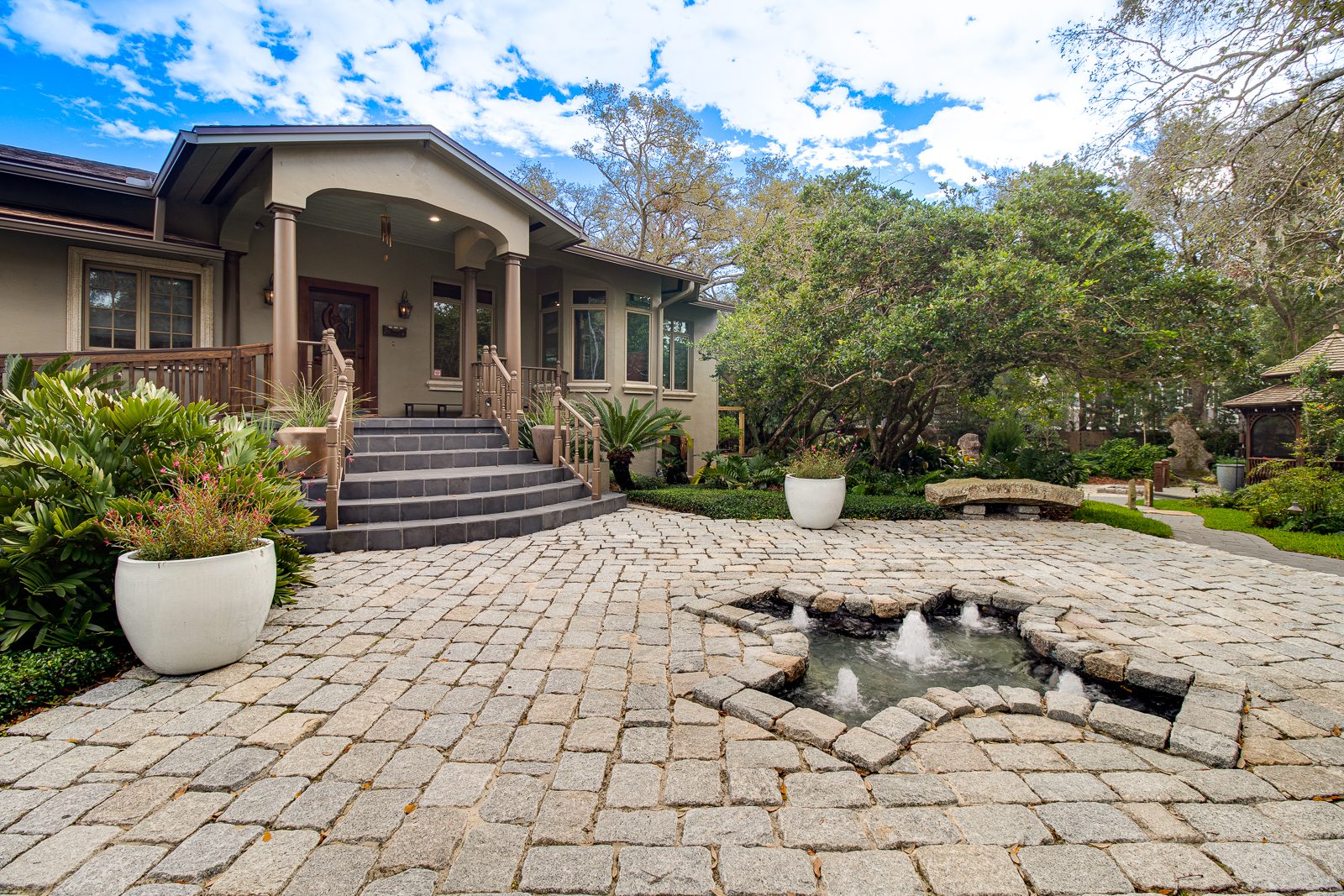 Terrace and pool deck under the Florida canopy
