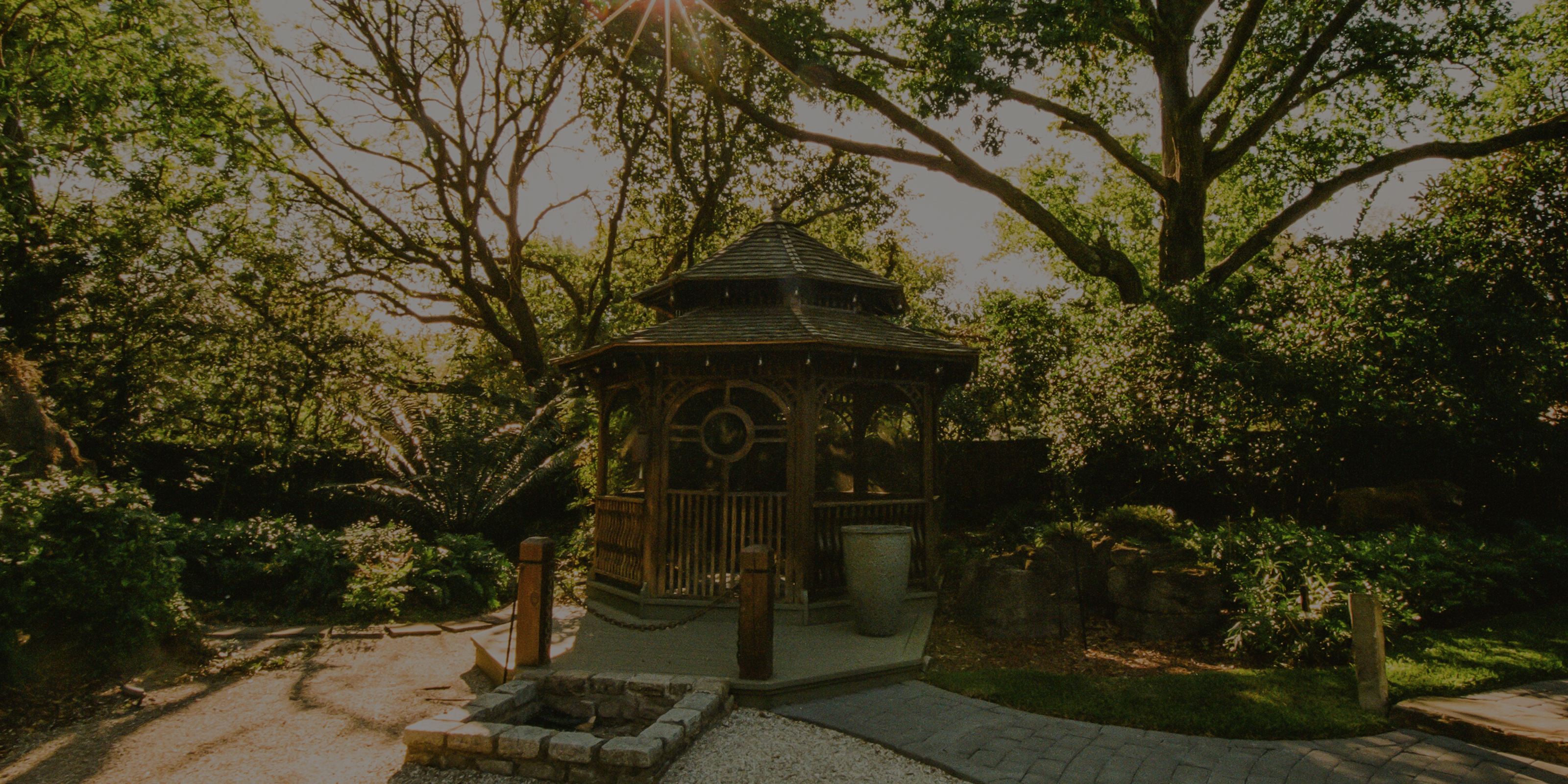 The Center Street retreat grounds at golden hour